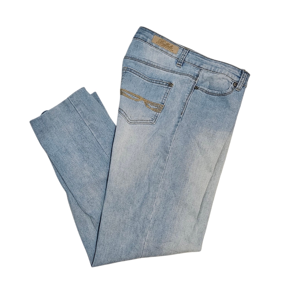 Buffalo Faded Wash Mid Rise Straight Leg Jeans